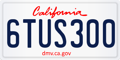CA license plate 6TUS300
