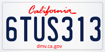 CA license plate 6TUS313