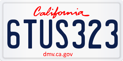CA license plate 6TUS323