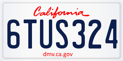 CA license plate 6TUS324