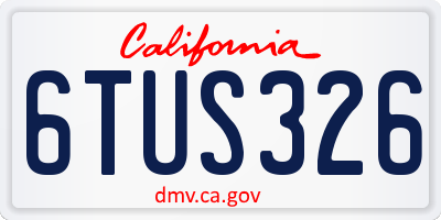CA license plate 6TUS326