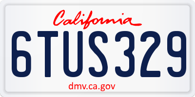 CA license plate 6TUS329