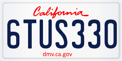 CA license plate 6TUS330