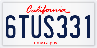 CA license plate 6TUS331