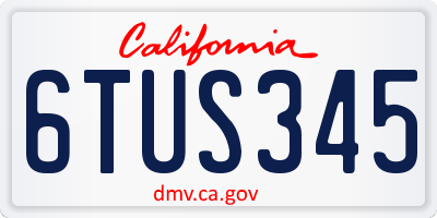 CA license plate 6TUS345
