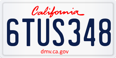 CA license plate 6TUS348