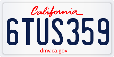 CA license plate 6TUS359