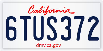 CA license plate 6TUS372
