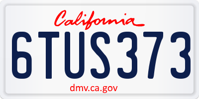 CA license plate 6TUS373