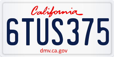 CA license plate 6TUS375