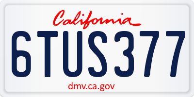 CA license plate 6TUS377