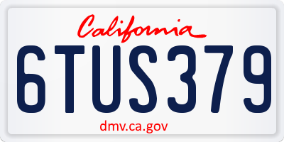 CA license plate 6TUS379