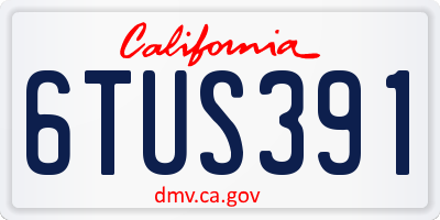 CA license plate 6TUS391
