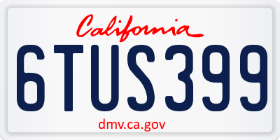 CA license plate 6TUS399