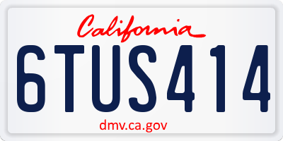 CA license plate 6TUS414