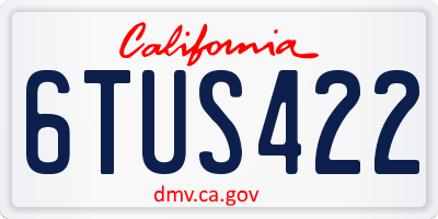 CA license plate 6TUS422