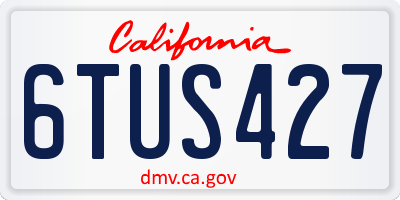 CA license plate 6TUS427