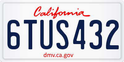 CA license plate 6TUS432