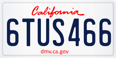 CA license plate 6TUS466