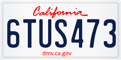 CA license plate 6TUS473
