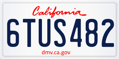 CA license plate 6TUS482