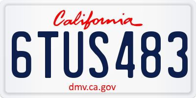 CA license plate 6TUS483