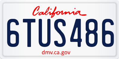 CA license plate 6TUS486