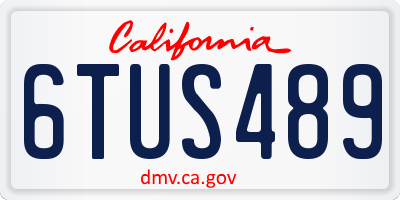 CA license plate 6TUS489