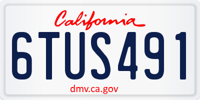 CA license plate 6TUS491