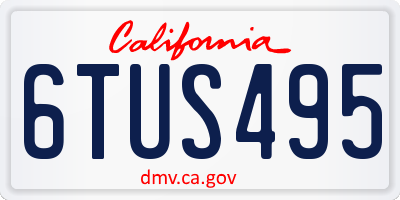 CA license plate 6TUS495