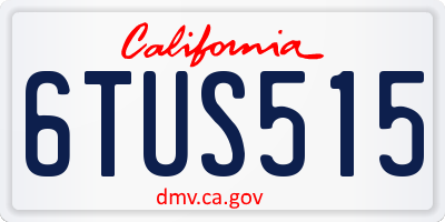 CA license plate 6TUS515