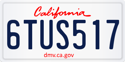 CA license plate 6TUS517
