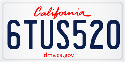 CA license plate 6TUS520