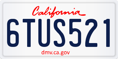 CA license plate 6TUS521