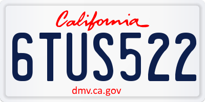 CA license plate 6TUS522