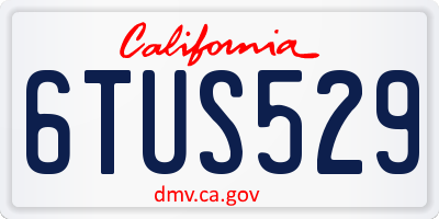 CA license plate 6TUS529