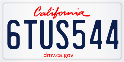 CA license plate 6TUS544