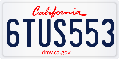 CA license plate 6TUS553