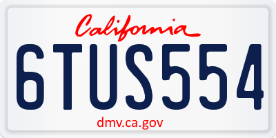 CA license plate 6TUS554