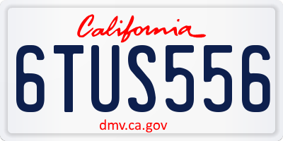 CA license plate 6TUS556