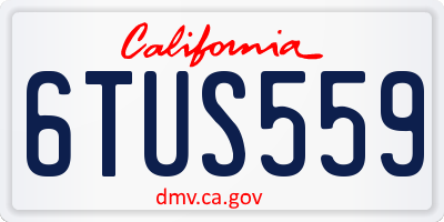 CA license plate 6TUS559