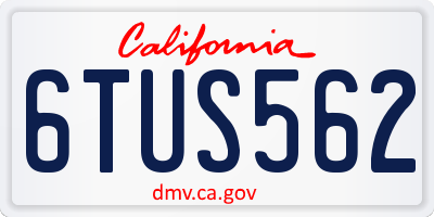 CA license plate 6TUS562