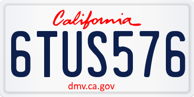 CA license plate 6TUS576