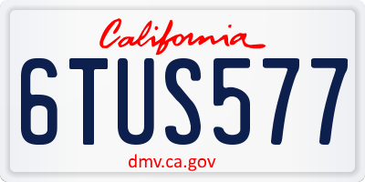 CA license plate 6TUS577