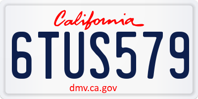 CA license plate 6TUS579