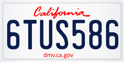 CA license plate 6TUS586