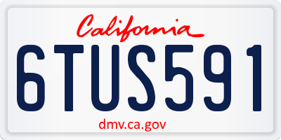 CA license plate 6TUS591