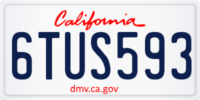 CA license plate 6TUS593