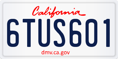 CA license plate 6TUS601
