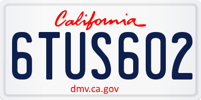 CA license plate 6TUS602
